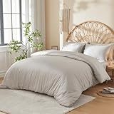 DOZ Bettbezug-Set aus 100 % langstapeliger Baumwolle, weiches Satingewebe, glatt, atmungsaktiv, kühlende Bettbezüge, Hotelkomfort, 228,6 x 228,6 cm, 8 Schlaufen, 3-teilig - 2 Kissenbezüge, 1 Bettbezug
