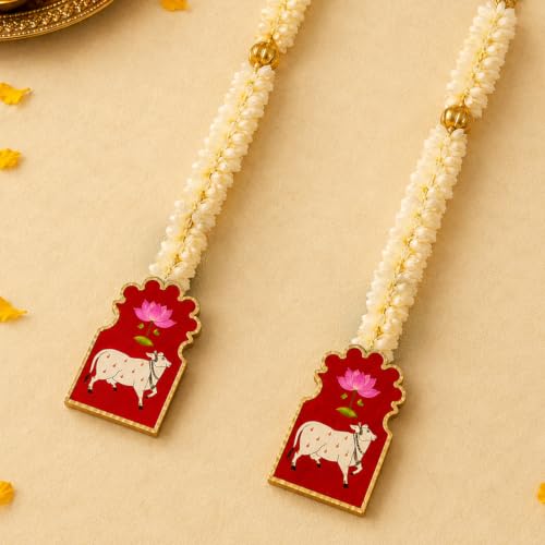 Image of SpecialYou Ganpati Decoration Setup for Home Decor With Set of 2 Cow Lotus Wall Hanging Decoration, Ganapati Decoration Items for Home, Wall Decor Items for Living Room