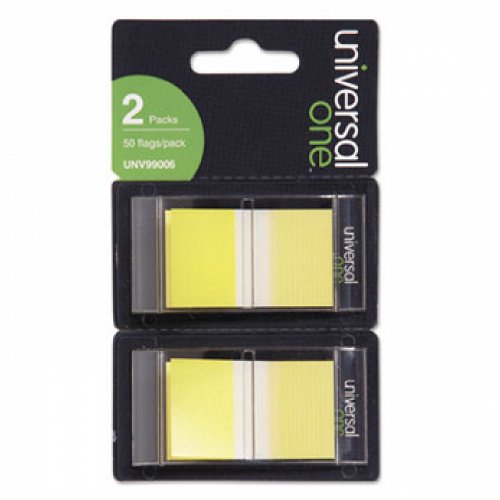 Page Flags, Yellow, 50 Flags/Dispenser, 2 Dispensers/Pack