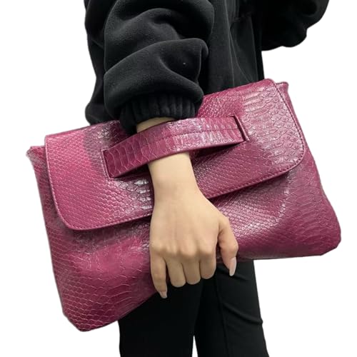 Image of Women Classic Crocodile Pattern Faux Leather Clutch Purse Oversized Female Shoulder Bag Messenger Handbag