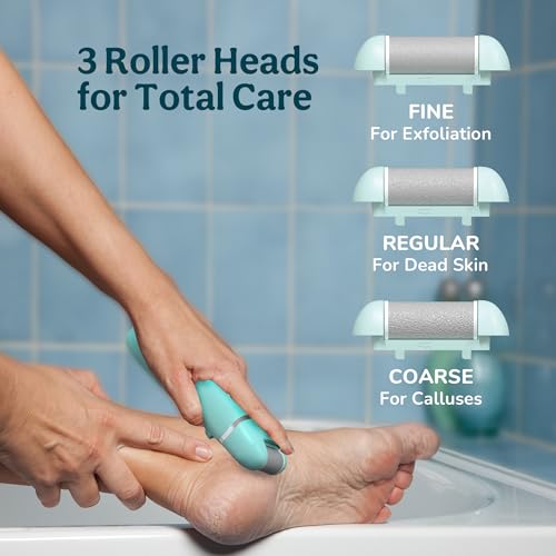 Image of Caresmith Bloom Callus Remover for Feet Electronic | Foot Scrubber for Dead Skin | 3 Crystal Quartz Heads suitable for Dead Skin Remover | Pedicure kit for Women as Foot Cleaner