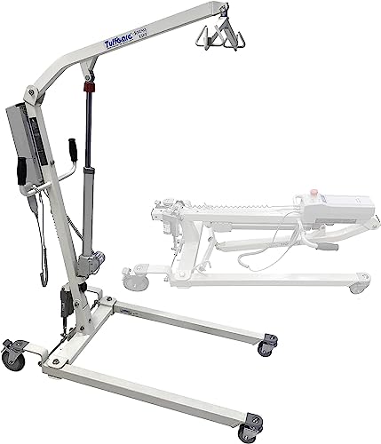 Tuffcare Full Electric Patient Lift - Rhino Deluxe Lift with Power Base - Full Size Transfer Lifter for Home Use and Facilities, 450 lb. Weight Capacity (Lift Only, NO Sling)
