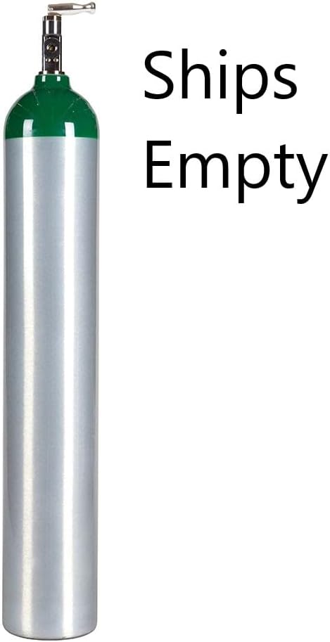 Medical Oxygen Cylinder with CGA870 Toggle Valve - E Size 24.1 cf. (ME), Aluminum Green