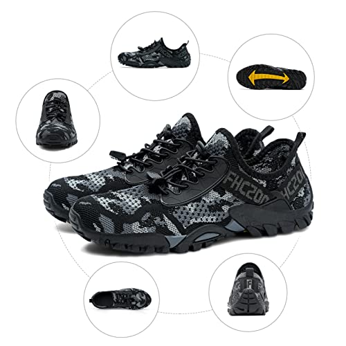 Image of SOBASO Water Shoes Women Men Quick Drying Swim Beach Aqua Shoes for Water Sport Diving Hiking Sailing Travel