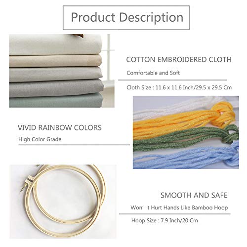 image for YINVA 3 Sets Embroidery Starter Kit, Embroidery Beginner Kits, Cross S