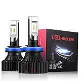 Alla Lighting 2x Super Bright White H11 H11LL LED Bulbs Dipped Beam Compatible with 2012 2013 2014...