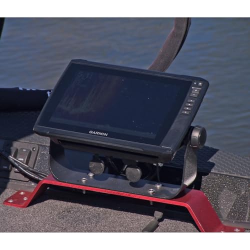 Image of T-H Marine Kong Wave Tamer Bow Mount Sonar Bracket - Heavy Gauge Aluminum, Universal Fishfinder Electronics Mount, Over Trolling Motor Pedal Bracket, Durable Anodized Finish, Red, 18.5 inch