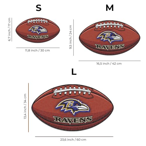 Iconic Puzzles, Baltimore Ravens Crest, 100% eco-sustainable wooden puzzle with official license NFL, size L, 500 pieces - Image 3