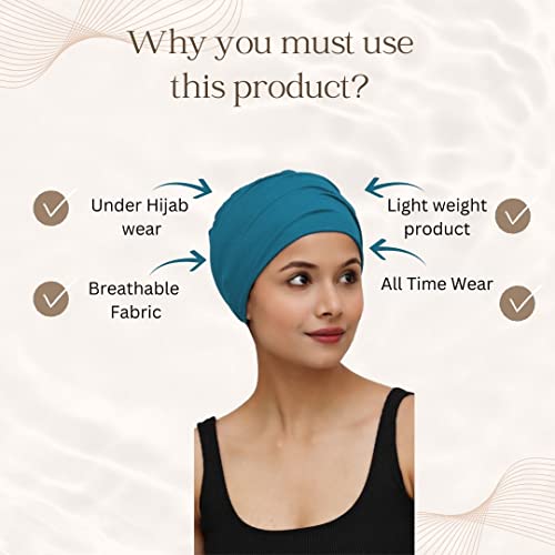 Image of The Headscarves Women Silky Soft Bamboo Viscose Sleep Cap for Hair Loss Chemo Headwear Skull Cap Free Size (Multicolor) (HS3 Multicolor)