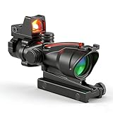 4x32 Zielfernrohr mit Mini-Rotpunktvisier, Rot-Grün-Absehen, Schwarz (Red Cross)