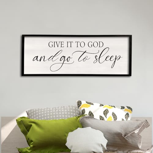comurdyo Give It To God And Go To Sleep Sign 40"×15" Black