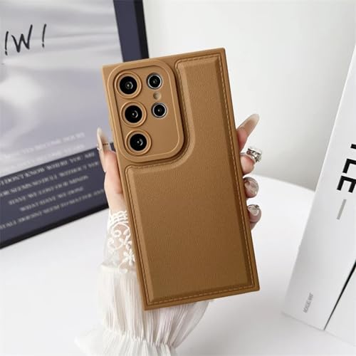 Coque antichoc Samsung S22 Plus silicone TPU et cuir PU marron ultra résistante