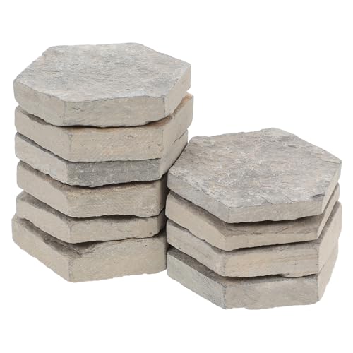 Garneck 10pcs Basking Rocks for Bearded Dragons Snake Hide Turtle Rock Reptile Climbing Decor Reptile Rock Aquarium Rock Decor Hideout Fish Tank Decor Reptile Terrarium Decor