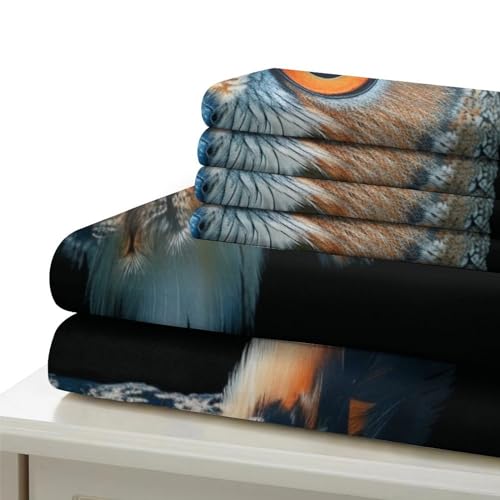 Parure de lit anti-plis microfibre housse de couette oiseau 3D douce 135x200cm