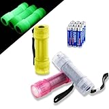 KunHe 3 Pack Glow in Dark Flashlights Mini Flashlight Bulk flashlights with Batteries Included Perfect for Teaching Kids Birthday Party