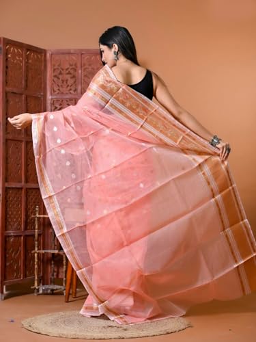Doria Lifestyle pink kota doria silk saree – image 4