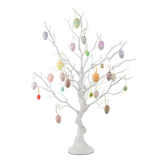 Nuptio Albero Artificiale Ramoscello Bianco - 80cm Alto Alberi Natale Ornamento Display, Pasqua Falso Manzanita Ramoscello Halloween All'aperto Partito Matrimonio Centrotavola Decorazione, 1 Pezzo