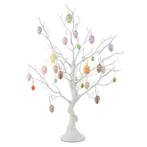 Nuptio Albero Artificiale Ramoscello Bianco - 80cm Alto Alberi Natale Ornamento Display, Pasqua Falso Manzanita Ramoscello Halloween All'aperto Partito Matrimonio Centrotavola Decorazione, 1 Pezzo