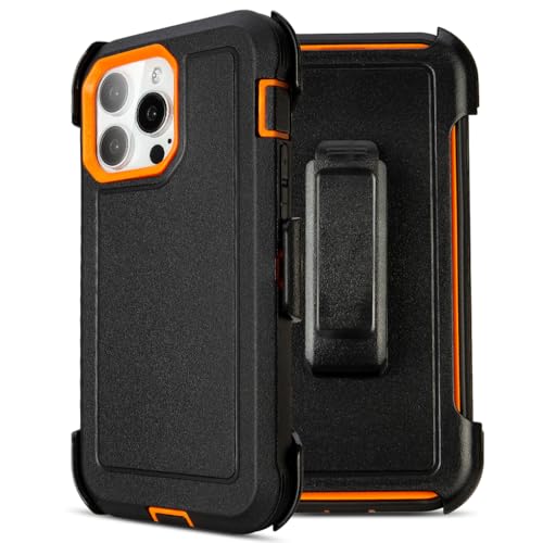 Yowtrey for iPhone 13 Pro Max Case with Clip Belt Holster, Heavy Duty Military Grade Drop Protective Case for iPhone 13 Pro Max 6.7" case (Black+Orange) by yowtrey - Image 9