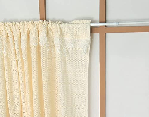 Cortina corta transpirable de encaje, cenefa de café ajustable para ventana pequeña 5
