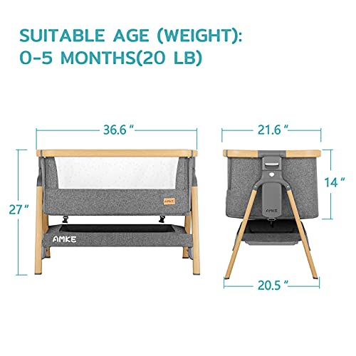 Amke Baby Bassinets,Bedside Sleeper For Baby,35S Quick Assemble Baby Crib With Storage Basket,Portable Bassinets For Safe Co-Sleeping, Adjustable Baby Bed For Infant Newborn #TOP6
