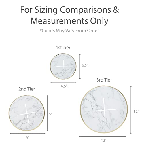 3-Tier Dessert & Cupcake Decorative Serving Tray Stand For Birthdays And All Themed Parties & Events, 2 Serving Towers Per Pack (Pastel Rainbow) #TOP3