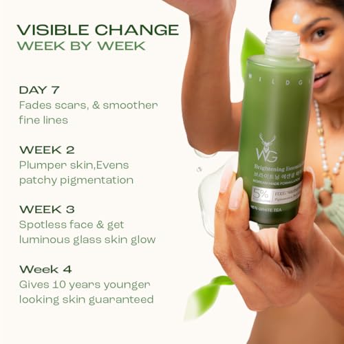 Image of WILDGLOW Niacinamide 5%,White Tea, Bisabolol, EGCG Brightening Serum for Hyperpigmentation, Dark Spots and Scar Repair | Look 10 years younger In 4 weeks, 60ml