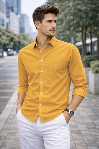 Image of Ben Martin Shirt for Men | Regular Casual Shirts for Mens' | Men's Casual Shirt's Slim Fit | Full Sleeve Cotton Shirts for Men's | Solid Shirt's for Mens Stylish | Formal & Casual Office Wear Shirts