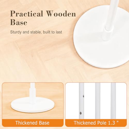 VECELO Coat Rack Freestanding, Entryway Hanger Stand, Umbrella Holder, Hall Tree With Hooks, Floor Standing Metal Tree Stand,White by VECELO - Image 4