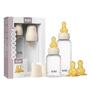 BIBS Grow & Flow Startersatz Naturkautschuk Babyflasche Ivory