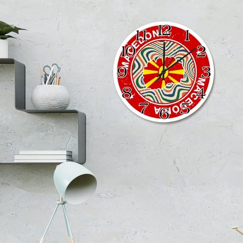Horloge murale colorée Macédoine retro 38cm pour salon