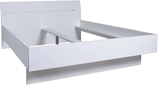 Composad Cama King Size, Cama Moderna, 201,4 x 92 x 216,70 cm, Color Blanco Lacado, Fabricado en Italia