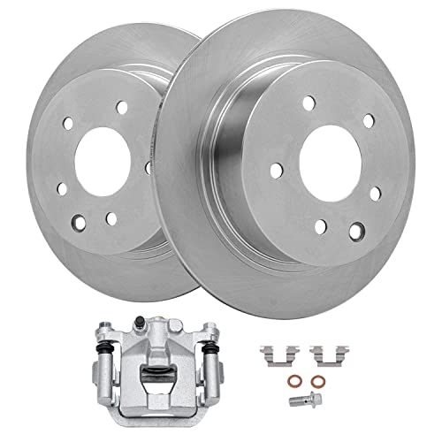 Image of Detroit Axle - 11.46 inch Rear Disc Rotors Right Brake Caliper Replacement for Nissan Altima Maxima - 3pc Set