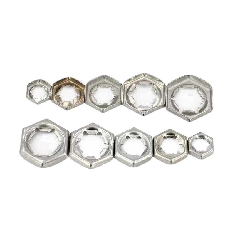 SS304 Stainless Steel Self Locking Counter Nuts, M6 M8 M10 M12 M16 M20 M30, Hex Lock Nuts for Mechanical Engineering, Construction & Industrial Fastening Applications (50,M24)