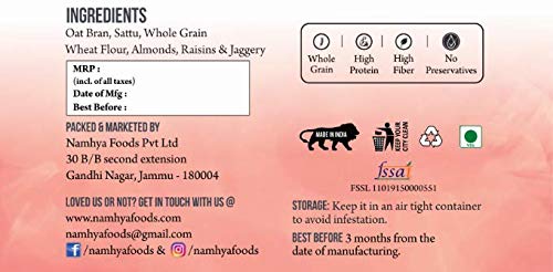 Namhya - Sattu Instant Breakfast Cereal - 300g (Pack of 1) - High Protein, Boosts Energy, Aids Digestion - Roasted Bengal Gram (Sattu) - 100% Natural, No Preservatives - For Strength & Gut Health - Image 8 thumbnail