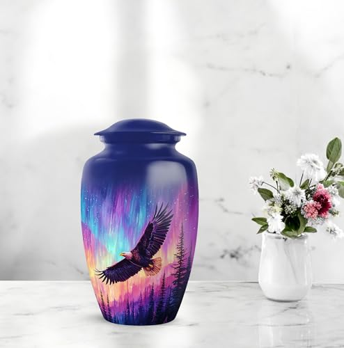 Image of Eagle Urn - Large Cremation Urn for Ashes for Women - Keepsake Urns for Funeral - Decorative Burial Urns - Combo of 10 Inch & 3 Inch