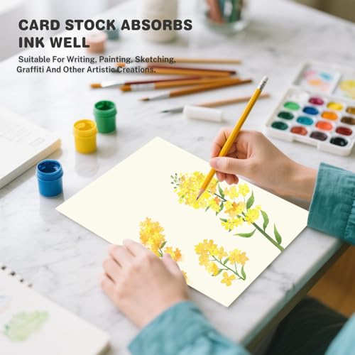 image for Ciphyfee Cream Cardstock 8.5 X 11, 40 Sheets Card Stock, 75lb/ 200gsm 