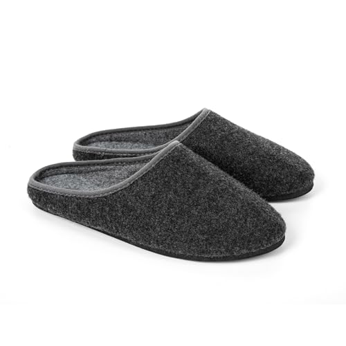 HEYO Filz Pantoletten Warme Leichte Pantoffeln Hausschuhe für Damen Herren Filzpantoffeln Größen 36-48 (Grau, EU Schuhgrößensystem, Erwachsene, Numerisch, M, 45)