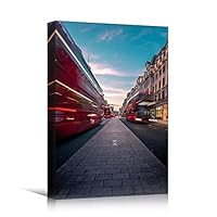 Canvas Wall Art Busy Streets Cityscape Colorful Modern Multicolor Neon Photography Places - 12x18 inches
