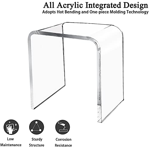 Vdgpwa Multipurpose Acrylic End Table Set Of 2, 16" L X 12" W X 18" H X 3/5" Thick Transparent Side Table, Clear Coffee Table Nightstand For Living Room, Bedroom And Office (Clear) #TOP3