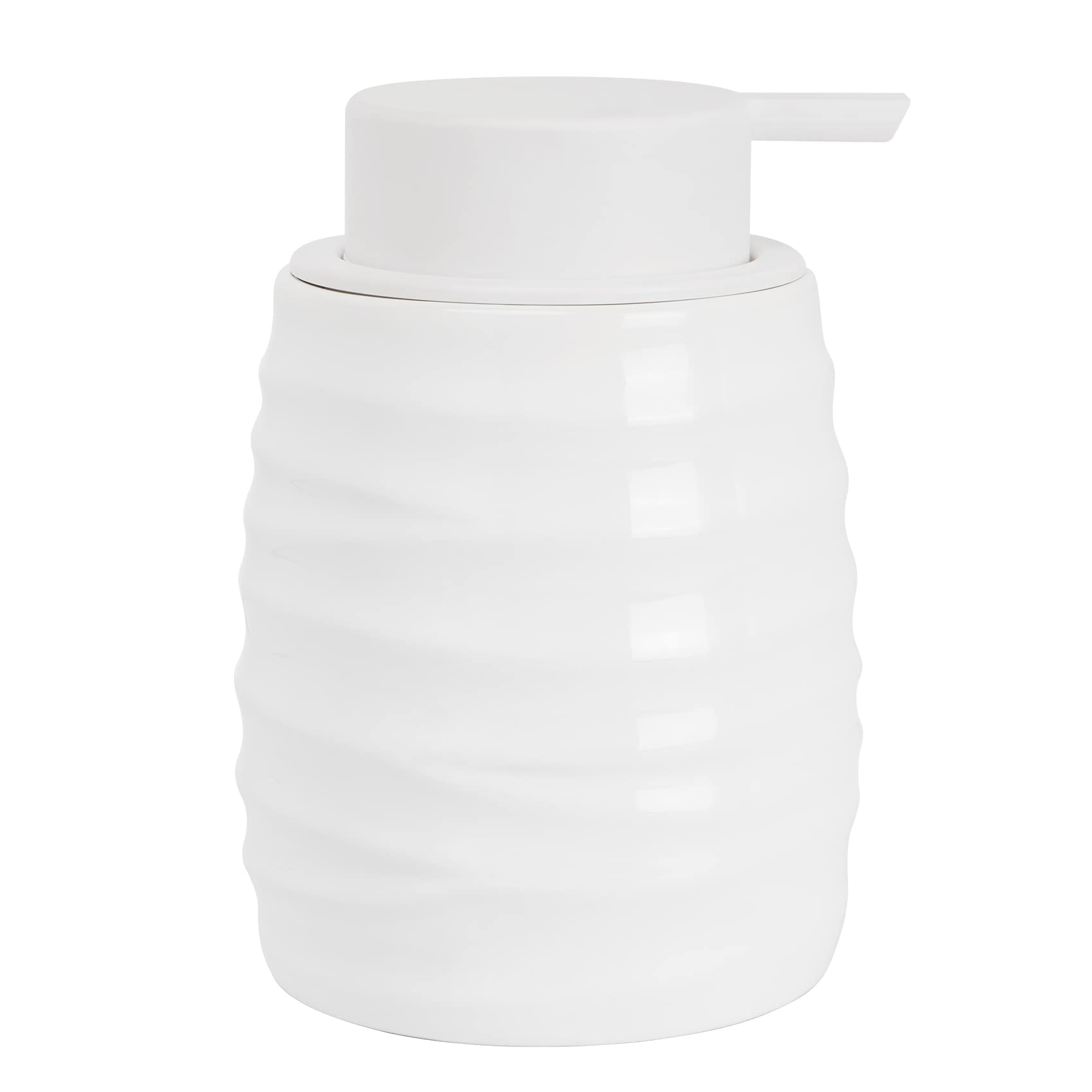 TOOZFO Soap Dispenser Ceramic with Easy-to-Press Pump Hand Lotion Dispenser Non-Slip for Shampoo Bathroom Kitchen 12 oz White