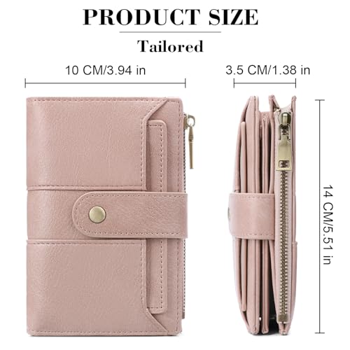 Image of SENDEFN Small Wallets for Women Leather Bifold Compact RFID Blocking with ID Window