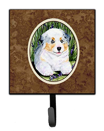 Caroline's Treasures SS8005SH4 Australian Shepherd Leash or Key Holder, Wall Hooks, Key Hooks Holder, Coat Rack Wall Mount, Coat Hooks, Hooks for Hanging Keys, Towels, Aprons, Leashes,