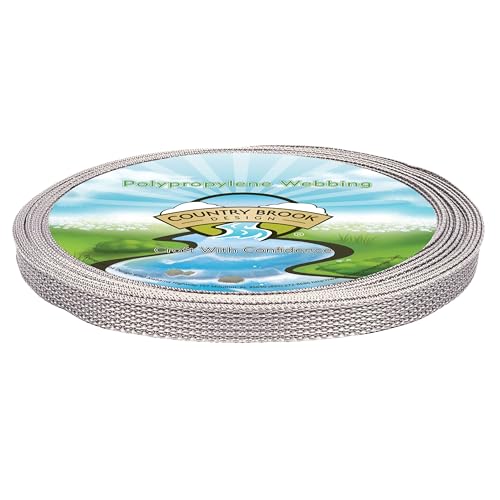 Country Brook Design - 1/2 Inch Silver Polypropylene (Polypro) Webbing, 10 Yards