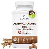Bandini® Ashwagandha BIO KSM 66® Extra Fort   500mg par dose, 5% de witanolides   180 Gélules pour 6 mois   Poudre de Withania Somnifera 100% Végane   Bien Être Physique & Mental, Tonus, Concentration