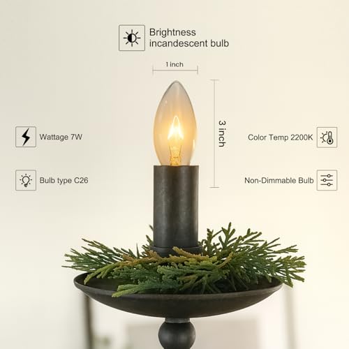 image for Holiday Joy C26 Christmas Crystal Clear Torpedo Tip Candelabra Replace