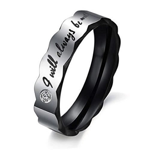 Bague biker en acier inoxydable : anneau de promesse vintage gravé pour homme rock
