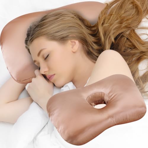 Wuronsa Ear Piercing Pillow, Ear Pillow with Ear Hole for Side Sleepers