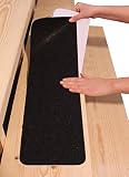 8”x30” Stair Treads Non-Slip Outdoor Tape – (10-Pack) Black Anti-Slip Strips