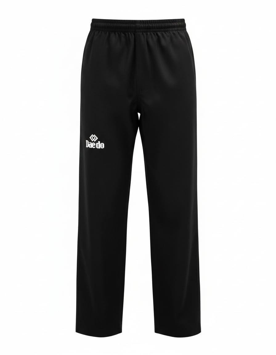 Daedo Taekwondo Training Pants - Taekwondo and Karate Pants, 100% Ribbed Polyester for Flexibility